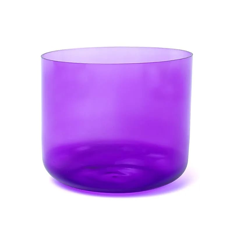 Kristallklangschale klar Chakra 7 B-Ton 432Hz + Tasche lila 18 cm