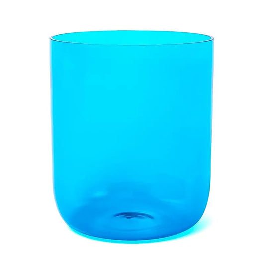 Kristallklangschale klar hellblau Chakra 5 G-Ton 432Hz 18 cm + Tasche