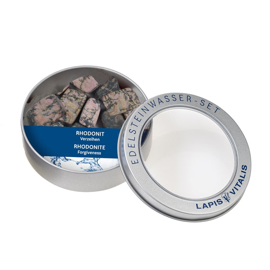 Wassersteine in Geschenkbox Rhodonit