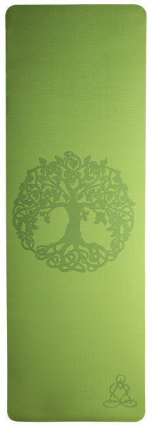 Yogamatte Blume des Lebens hellgrün/grau