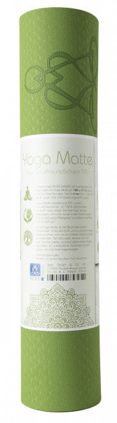 Yogamatte Blume des Lebens hellgrün/grau