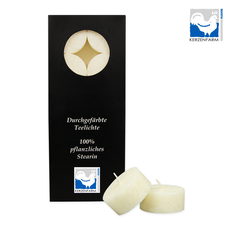 Stearin-Teelichtset 10 Stück elfenbein