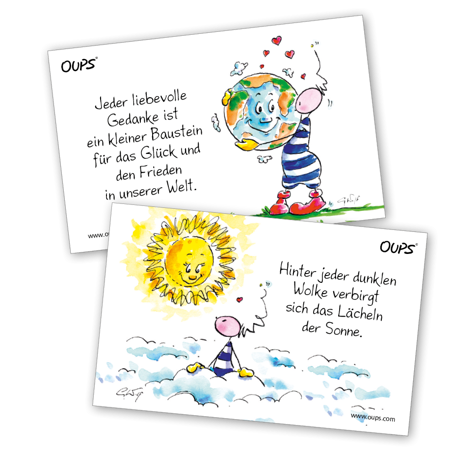 Oups-Kärtchenbox „Sonnige Gedanken“