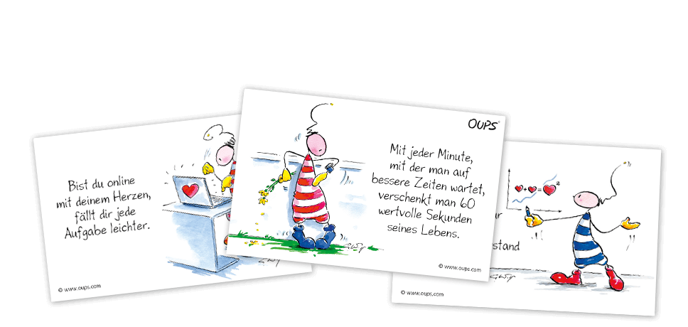 Oups-Kärtchenbox „Mit Freude zum Ziel“