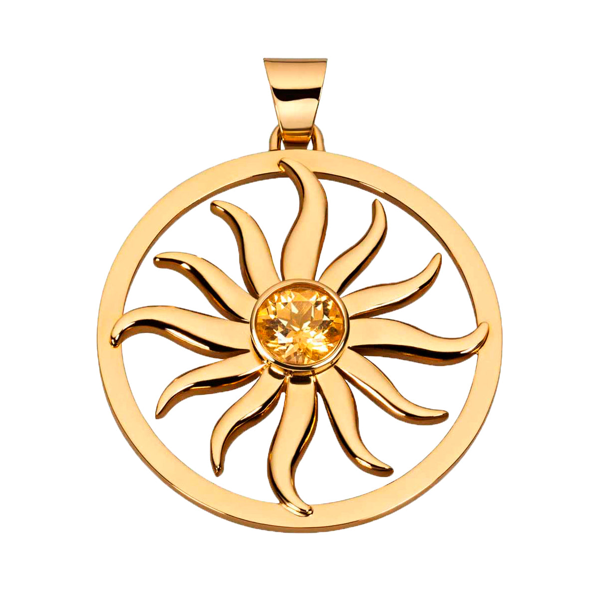 Kettenanhänger "Sonnenrad", vergoldet