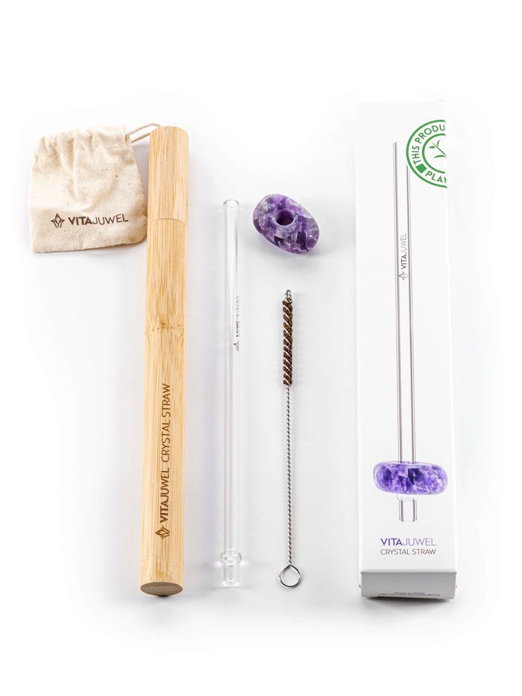 Glastrinkhalm "Amethyst"
