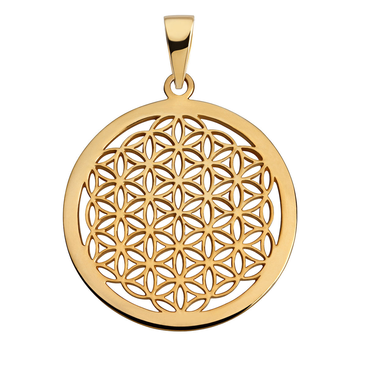 Kettenanhänger "Blume des Lebens, vergoldet"