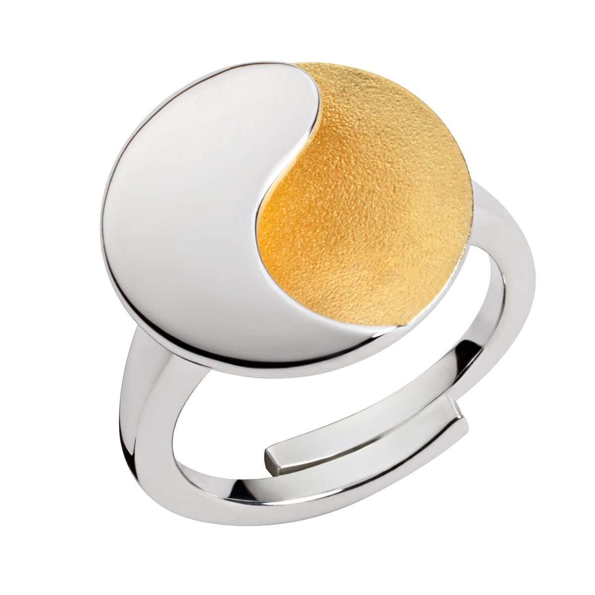 Ring "Yin-Yang, teilvergoldet"