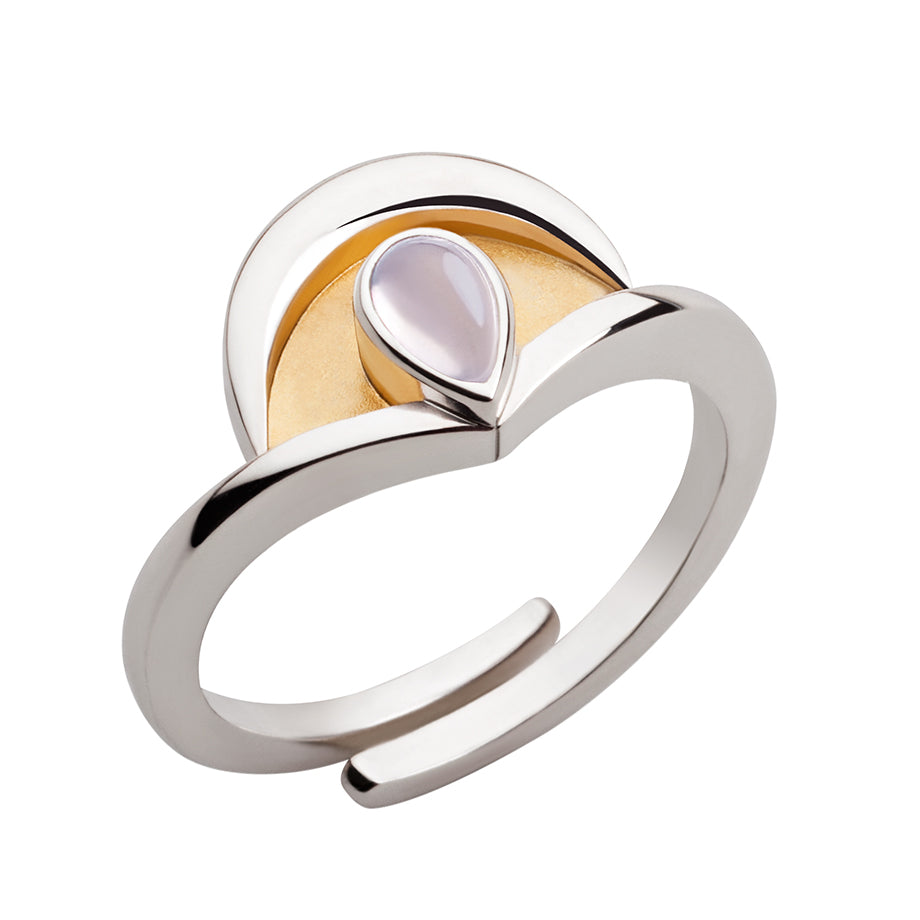 Ring "Intuition", teilvergoldet mit Mondstein