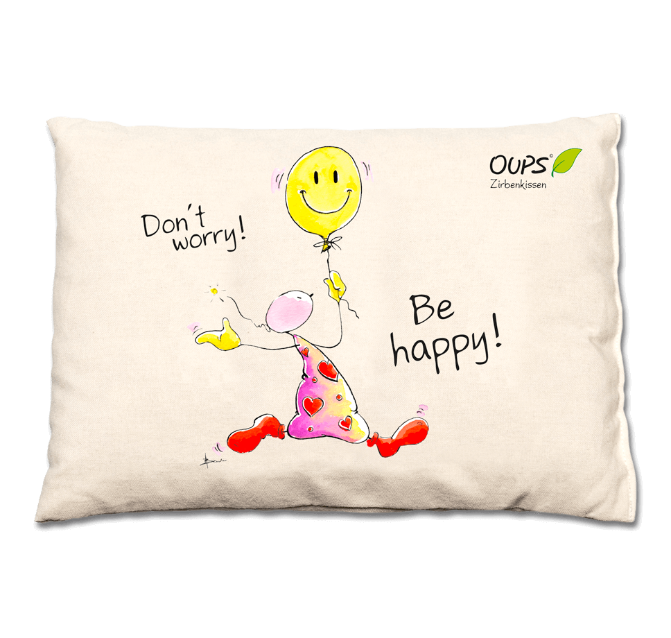 Oups-Kirschkernkissen „Don’t worry, be happy!“