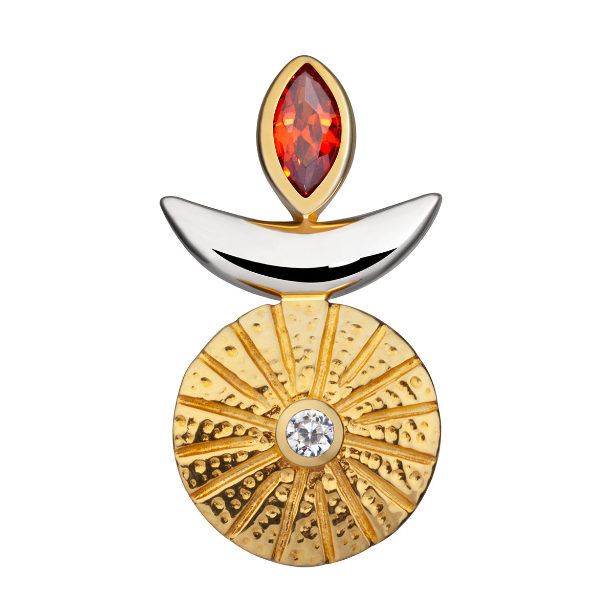 Kettenanhänger "Inspiration", teilvergoldet mit Granat und Zirkonia