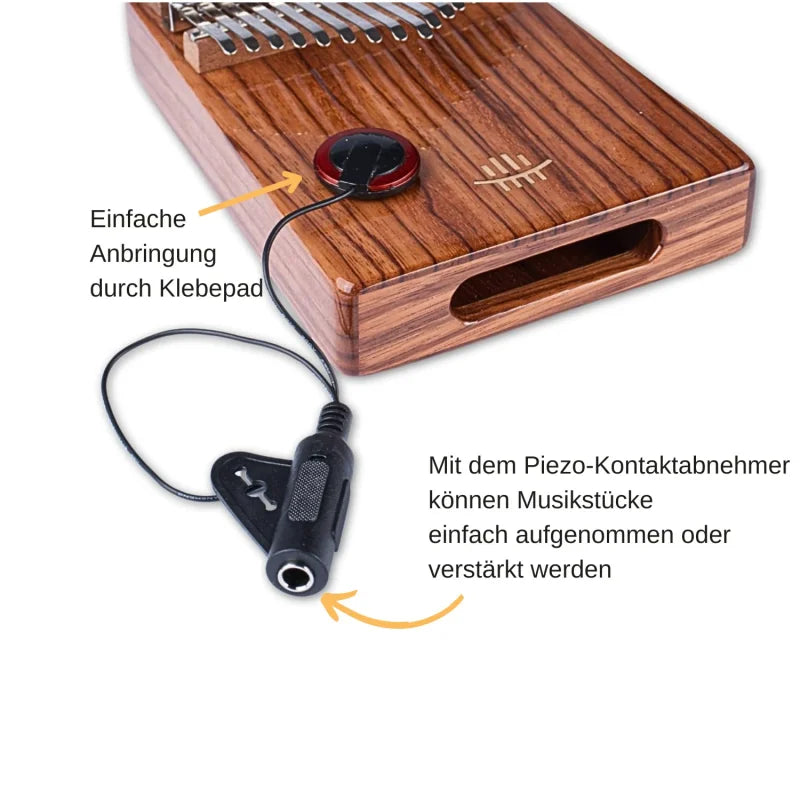 Kalimba - 17 Zungen Rosenholz - C-Dur A-440 Hz | mit Schallloch -A