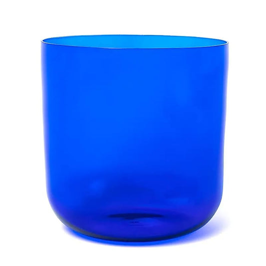Kristallklangschale klar blau Chakra 6 A-Ton 432Hz + Tasche