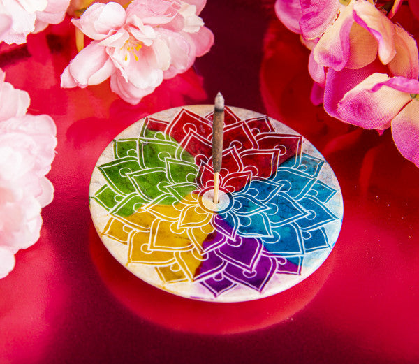 Räucherstäbchenhalter Regenbogen Mandala