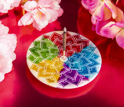 Räucherstäbchenhalter Regenbogen Mandala