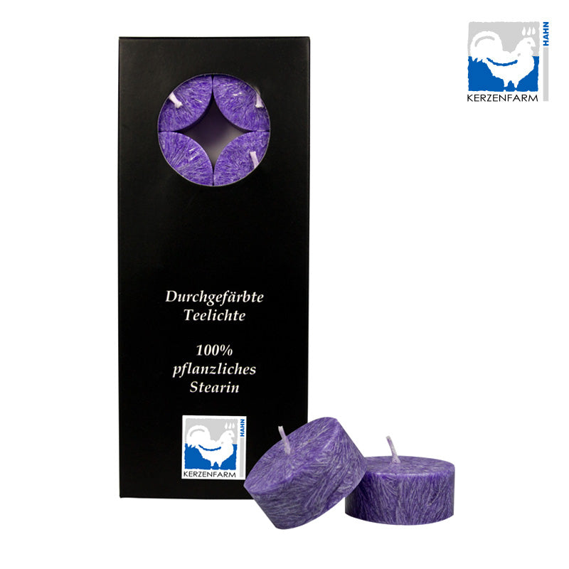 Stearin-Teelichtset 10 Stück violett