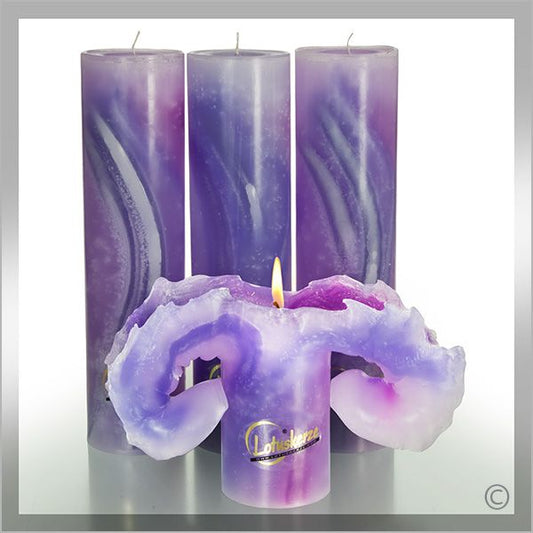 Lotuskerze „Aquarell Lila-Violett“