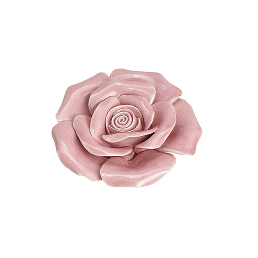 Keramik Blume "Rose" in Rosa