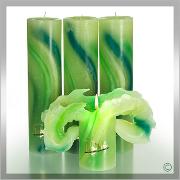Lotuskerze „Aquarell Grün“