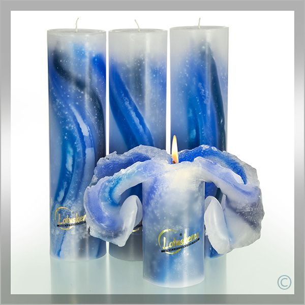 Lotuskerze „Aquarell Blau“