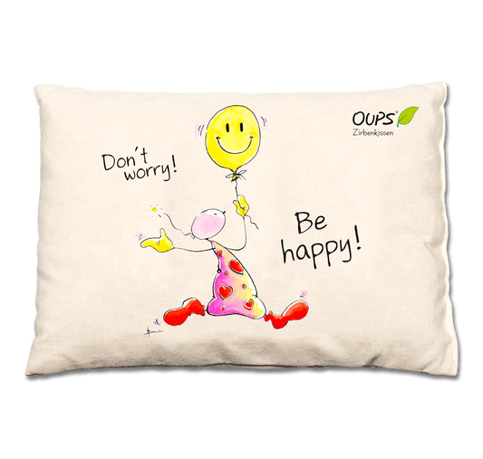 Oups-Kirschkernkissen „Don’t worry, be happy!“