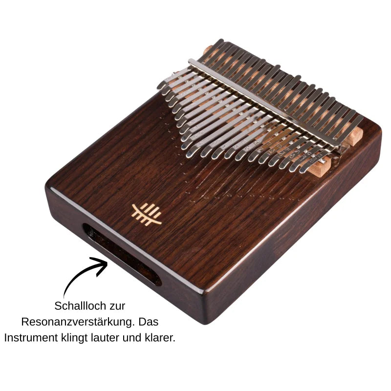 Kalimba - 21 Zungen Rosenholz C-Dur 440 Hz mit Schallloch