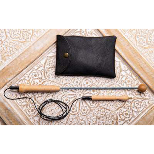 Reisetensor mit Taster in Etui Tasche Kunstleder schwarz