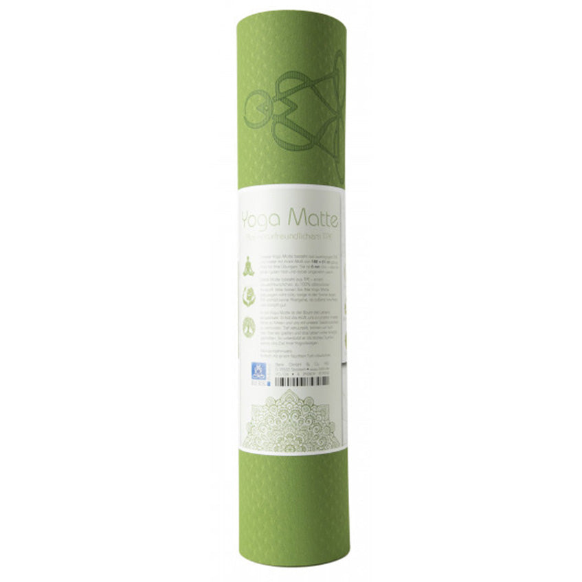 Yogamatte Blume des Lebens hellgrün/grau