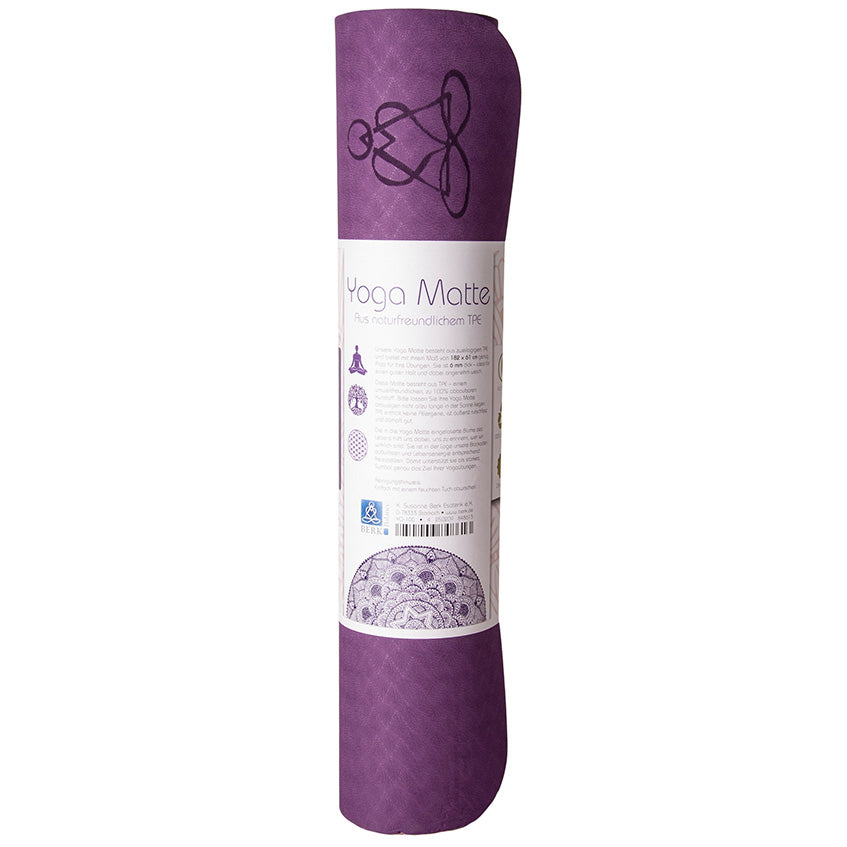 Yogamatte Blume des Lebens dunkellilla/zartlilla