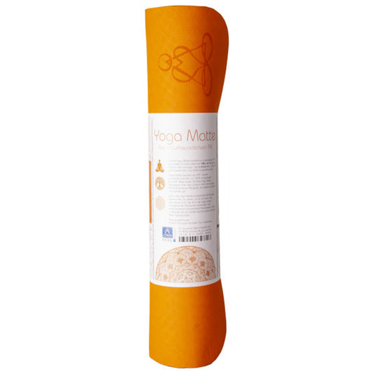 Yogamatte Blume des Lebens orange/grau